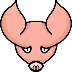 Vector illustration of a simple pig head, very suitable for logos, stickers, masks, etc.