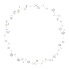 シックな雪の結晶の丸いフレーム