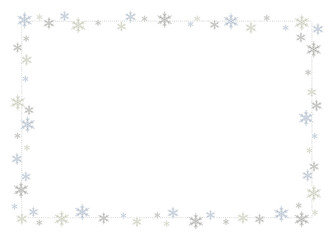 シックな雪の結晶の四角いフレーム
