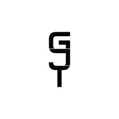 gjt initial letter monogram logo design
