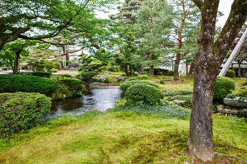 Kenroku-en garden, located in Kanazawa, Ishikawa, Japan, is an old japanese traditional garden. Along with Kairaku-en and Koraku-en, Kenroku-en is one of the Three Great Gardens of Japan.