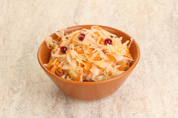 Fermented cabbage - sauerkraut in the bowl