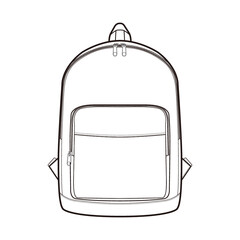 Backpack Bag Fashion Flat Sketch Template