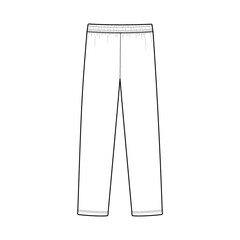 Pants Fashion Flat Sketch Template