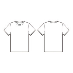 Short Sleeve T-Shirts Fashion Flat Sketch Template