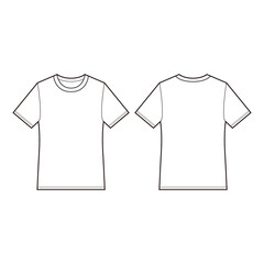 Short Sleeve T-Shirts Fashion Flat Sketch Template