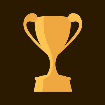 Award champion trophy cup logo flat vector icon royalty free image 