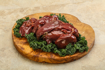 Raw chicken liver for cooking