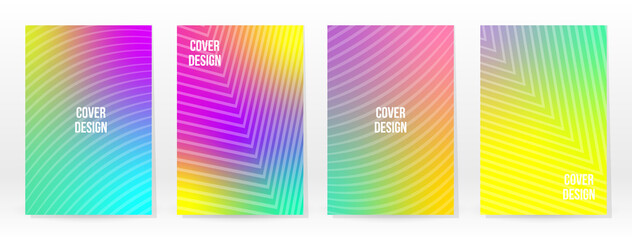 Minimal Poster. Pastel Soft. Rainbow Gradient Set.