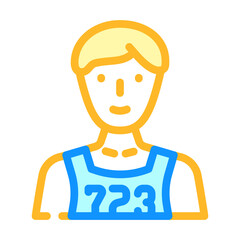 athlete with number color icon vector. athlete with number sign. isolated symbol illustration