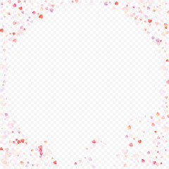 heart love vector confetti frame valentine pink