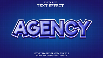 Fototapeta premium 3D Text Effect Editable Agency Premium Vector