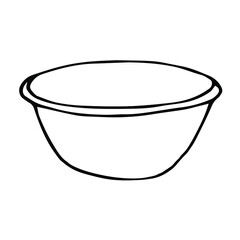 Bowl vector illustration, hand drawing doodle