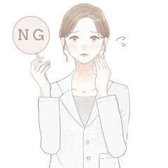 NGサインを出す女性医師