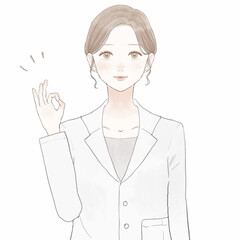 OKサインを出す女性医師