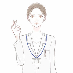 OKサインを出す女性医師