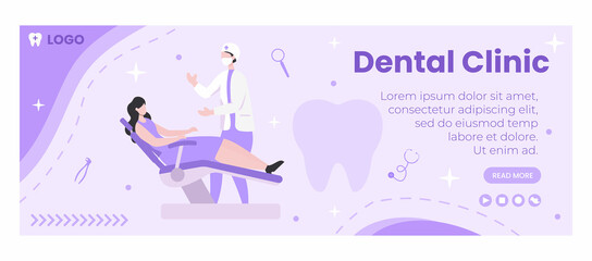 Dental Flat Design Illustration Cover Editable of Square Background Suitable for Social media, Feed, Card, Greetings, and Web Internet Ads