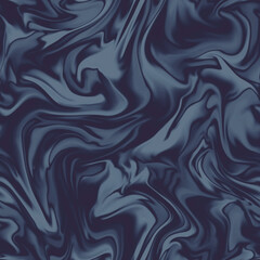 Luxury dark marble seamless texture. Liquid wave folds silk. Smooth elegant satin material with wrinkles and creases. Abstract background from curved soft lines. Illustration