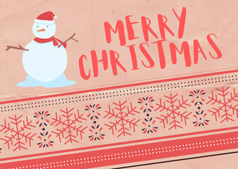 Fototapeta na wymiar Modern Merry Christmas postcard to print