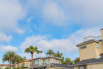Low angle view of residential houses at La Jolla, California