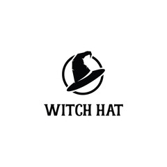 Witch hat logo silhouette vector illustration
