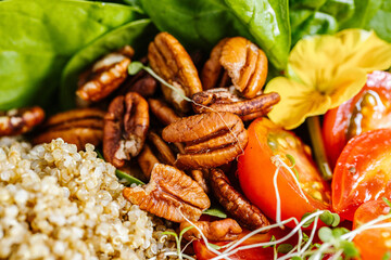 Fresh salad with bulgur rice and vegetables. Detox menu