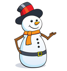happy fun cartoon snowman