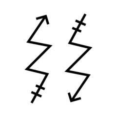 Scribble Arrow doodle isolated on white background