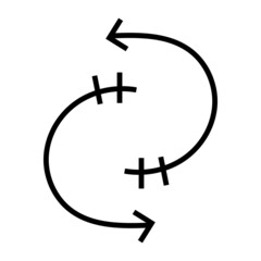 Scribble Arrow doodle isolated on white background