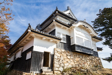 天空の城　備中松山城天守閣と紅葉　国指定重要文化財