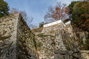 Fototapeta na wymiar 天空の城　備中松山城の石垣