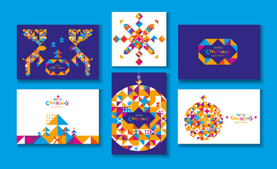 Christmas cards in a triangular design