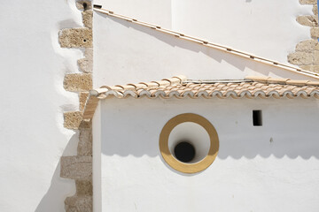facade detail of the United Pentecostal Church in Portimão, algarve, portugal