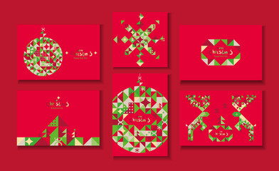 Christmas cards in a triangular design