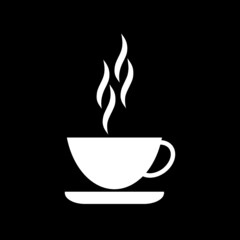 Coffee icon isolated on dark background