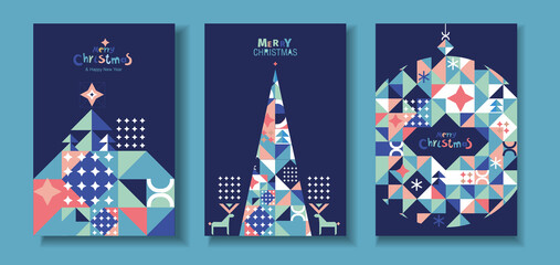 Christmas cards in a triangular design