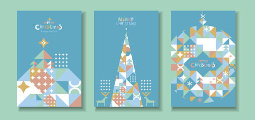 Christmas cards in a triangular design