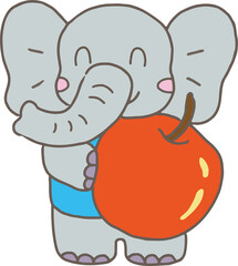 かわいい動物キャラクター/This is a cute animal character. Please use it as an illustration of food education and teaching materials for children. It can also be used for advertising.