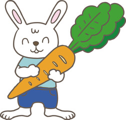 かわいい動物キャラクター/This is a cute animal character. Please use it as an illustration of food education and teaching materials for children. It can also be used for advertising.