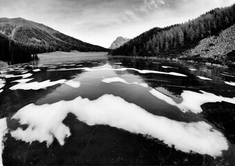 landscape with frozen lake 