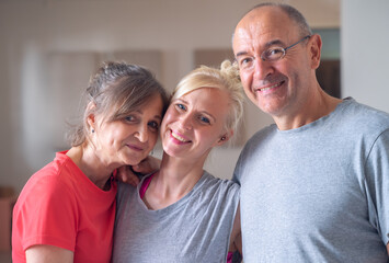 Portrait of a family after a Yoga class