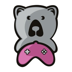 panda logo and game stick