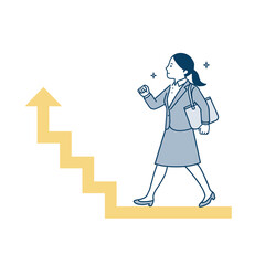 ステップを登るビジネスパーソン