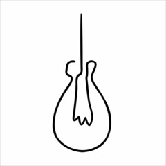 light bulb drawn with one line. Doodle light bulb drawn with black line.