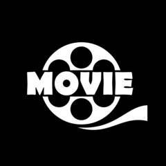 Movie word icon isolated on dark background