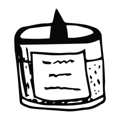 vector silhouette of a candle in a candlestick