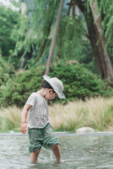 A girl playing outdoors