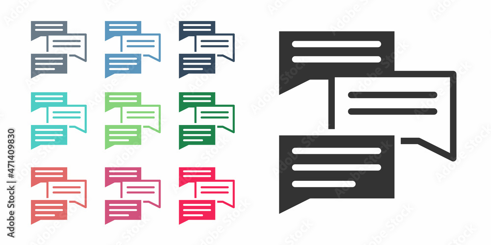 Poster black speech bubble chat icon isolated on white background. message icon. communication or comment c