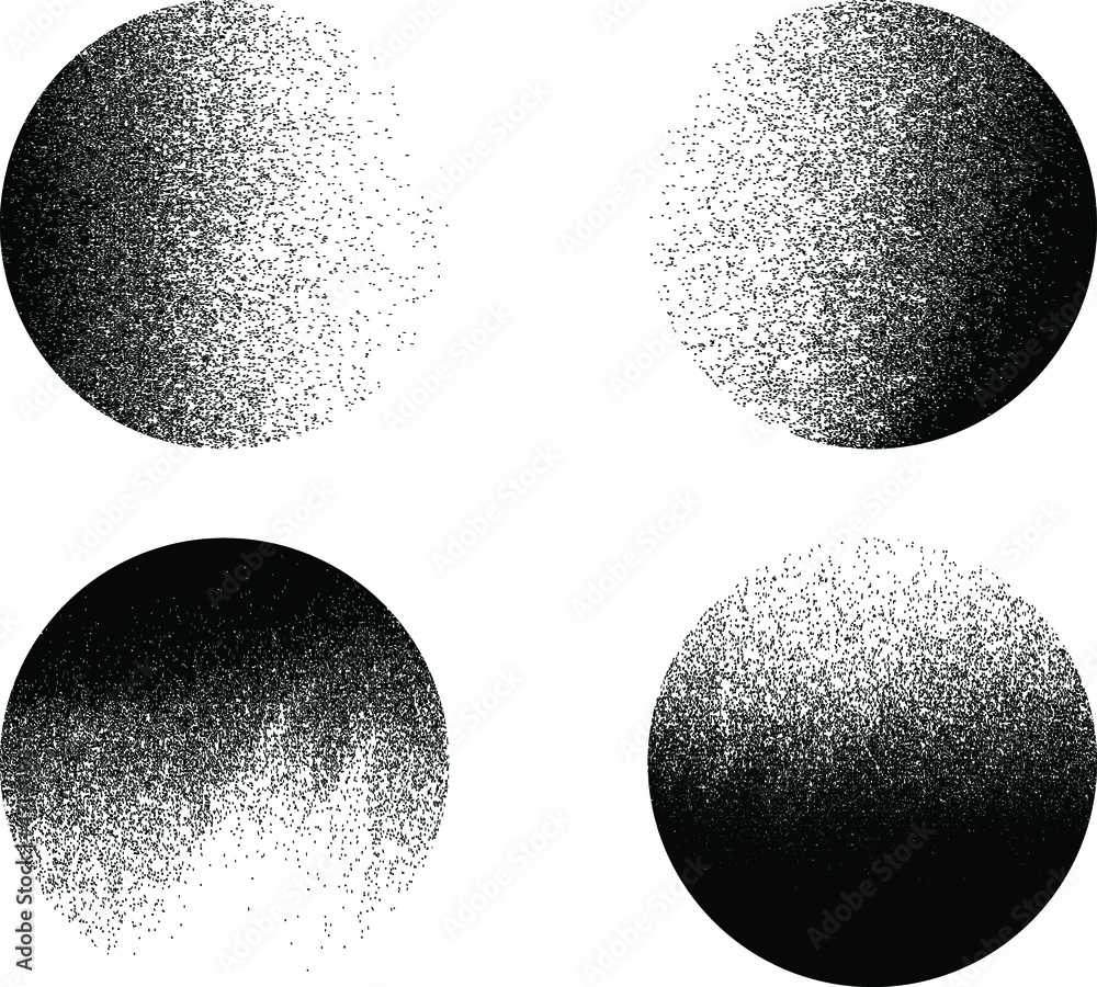 Fototapete distorted geometric shape . minimal art design . noise destroyed circle logo . trendy grainy shapes 