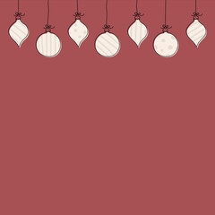 Background with Christmas balls. Xmas design. Vector